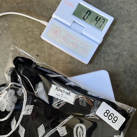 Kindred Blouse Top Womens M Black White Embroidered Boho Cottagecore Floral - Picture 9 of 9